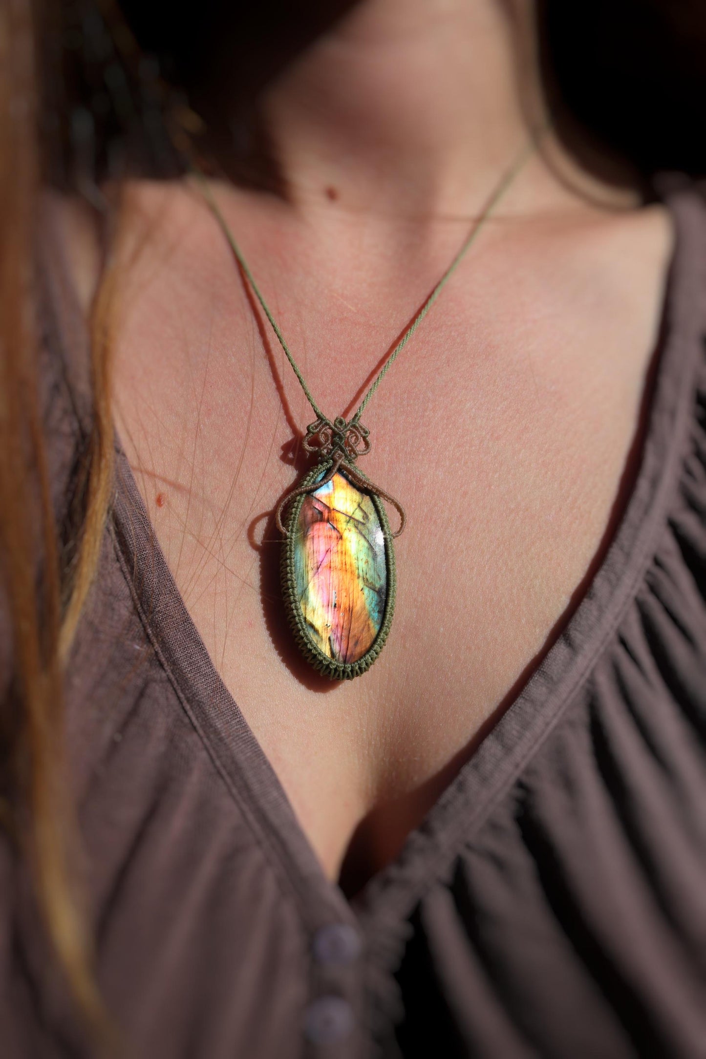 LABRADORITE rose et orange
