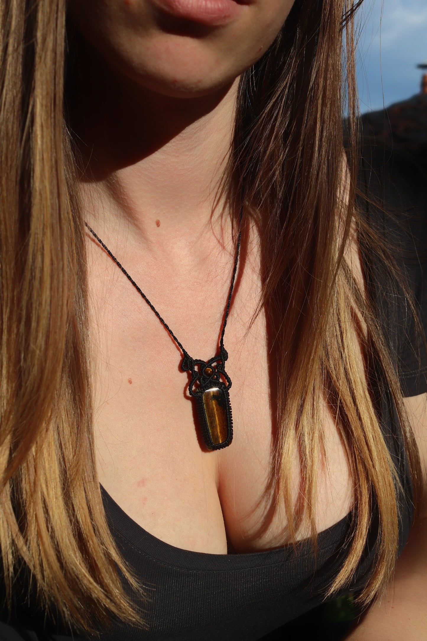 Strong tigers eye pendant for men