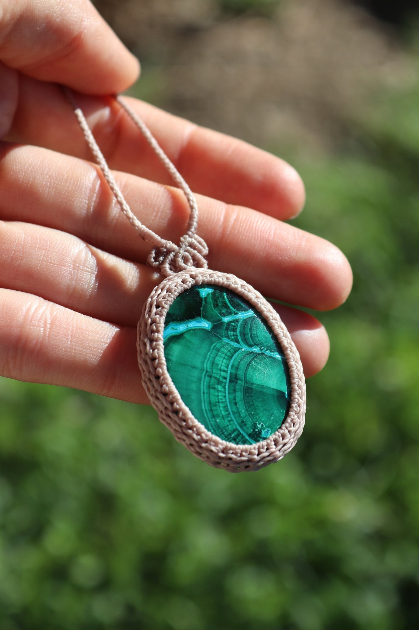Pendentif chrysocolle MALACHITE chatoyante