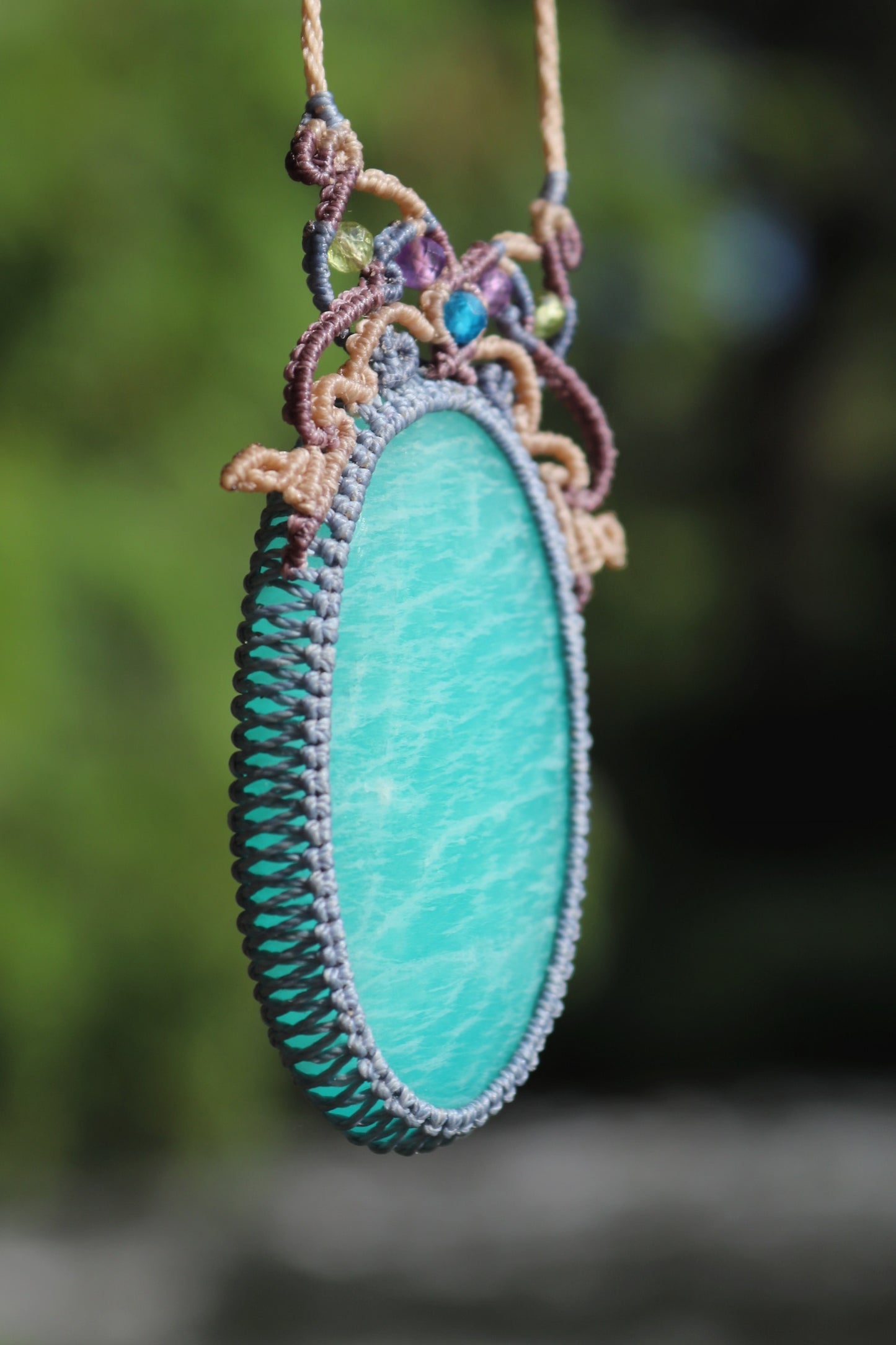Butterfly paraiba blue AMAZONITE pendant