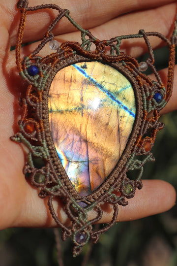 Amazing Rainbow Labradorite necklace