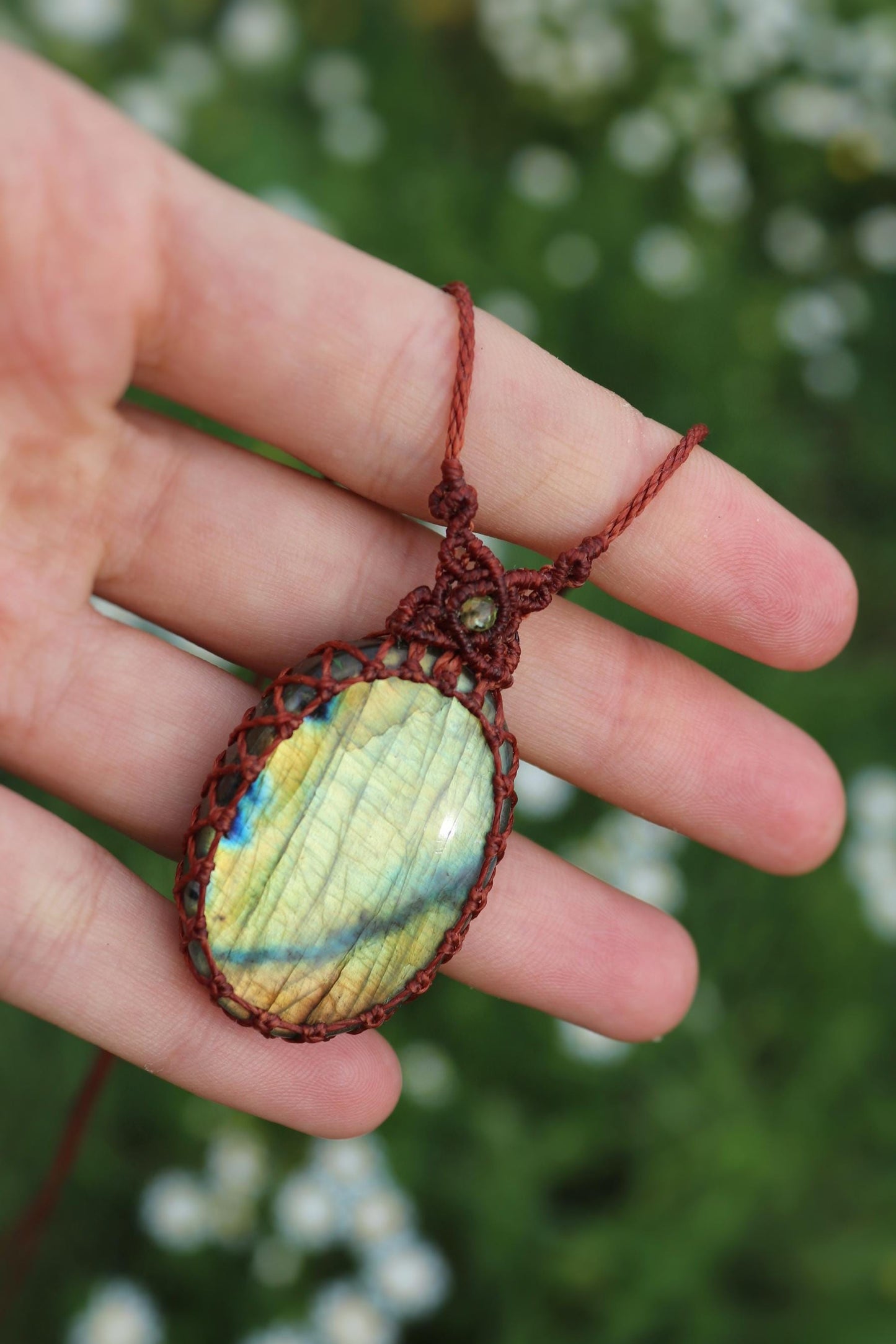 Green Fairytale LABRADORITE jewelry SET, choker & pendant