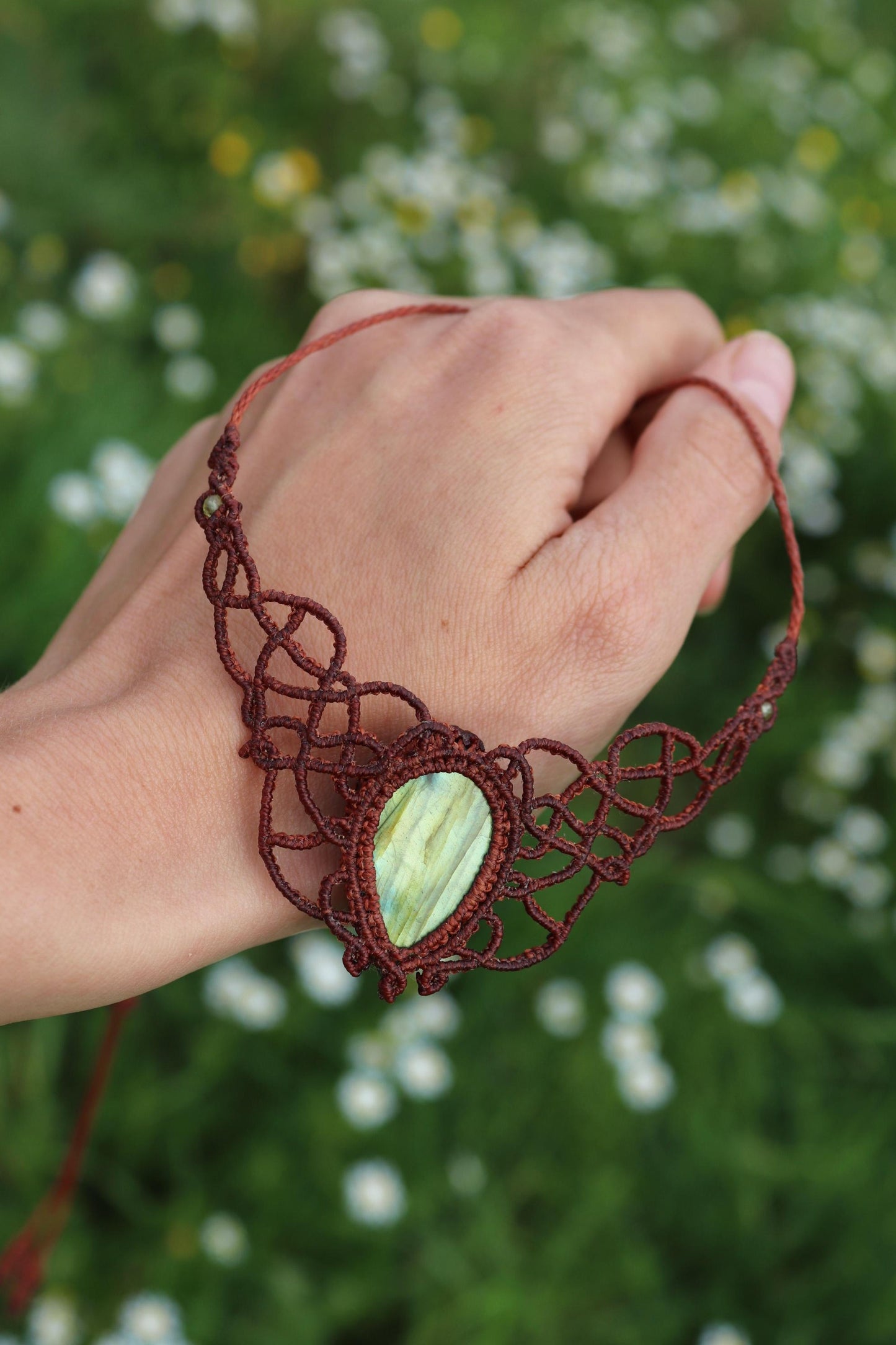 Green Fairytale LABRADORITE jewelry SET, choker & pendant