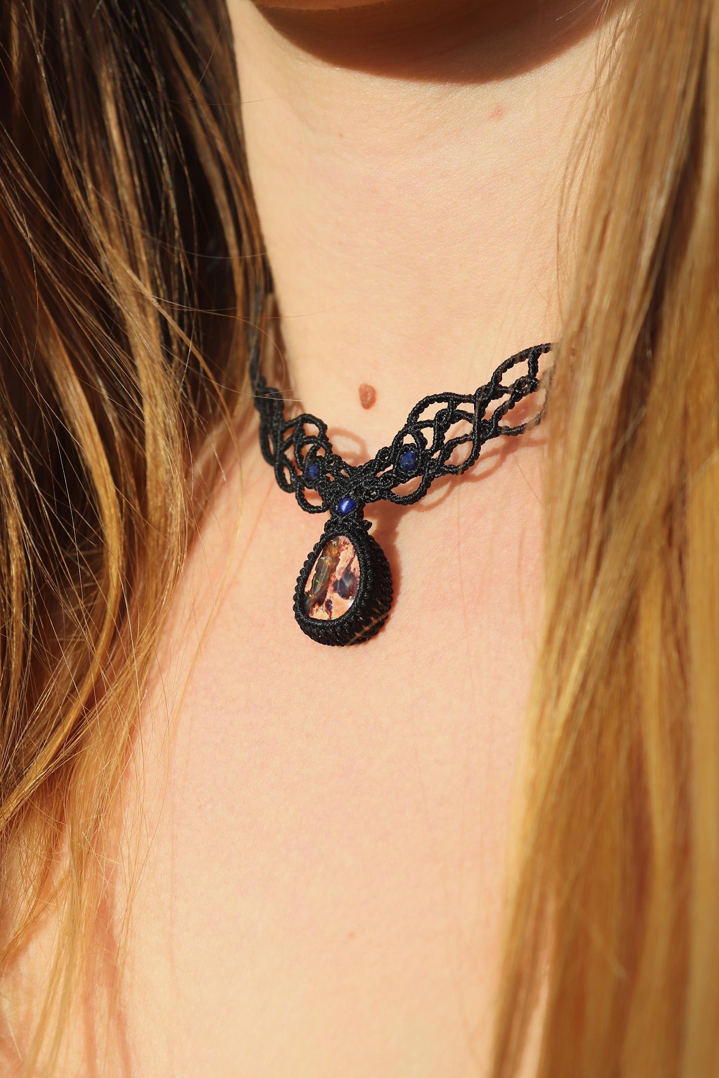 BLUEMOON Collier/Ras-de-cou OPALE du Mexique