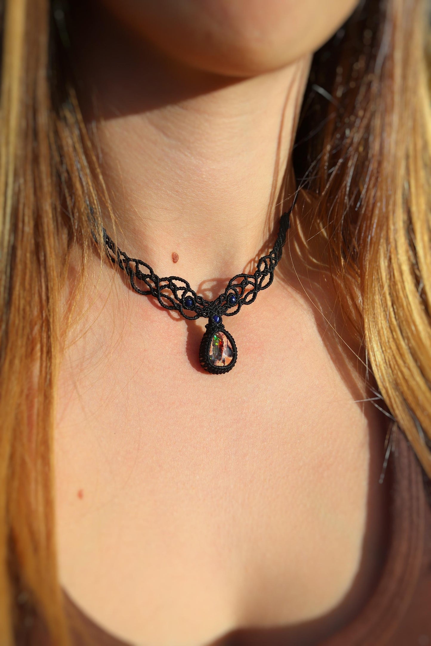 BLUEMOON Collier/Ras-de-cou OPALE du Mexique