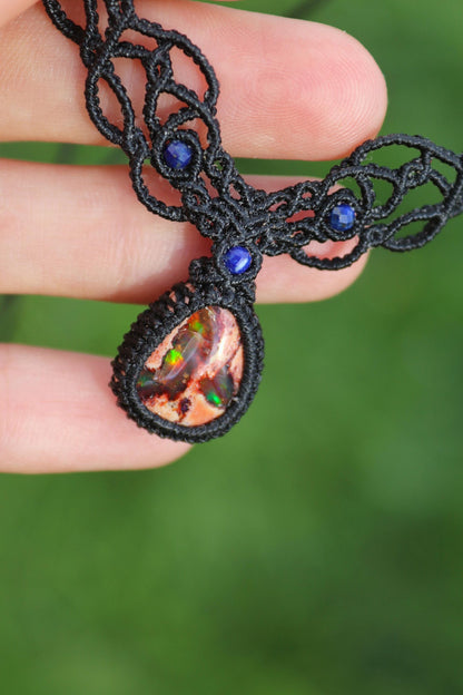 BLUEMOON Collier/Ras-de-cou OPALE du Mexique