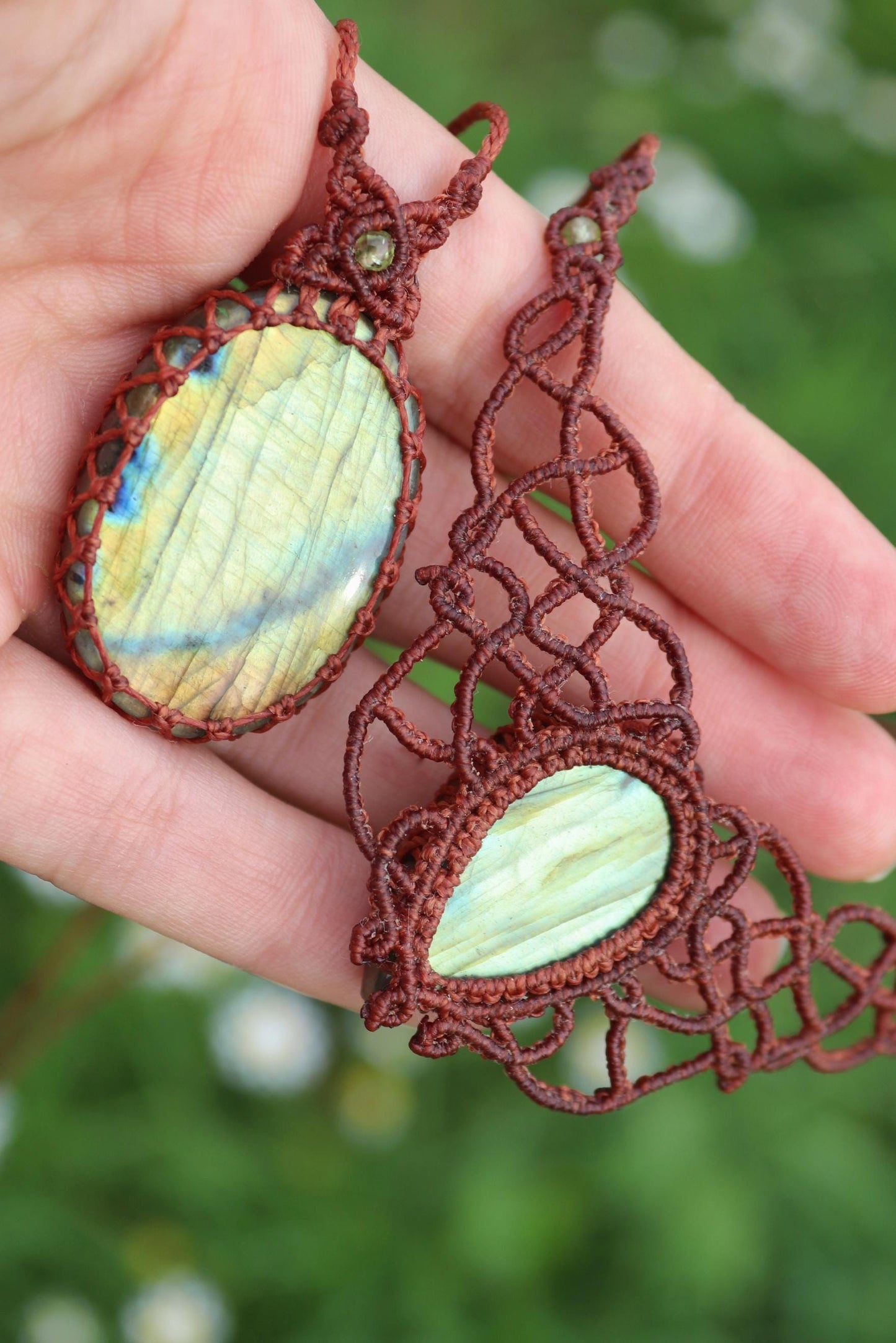Green Fairytale LABRADORITE jewelry SET, choker & pendant