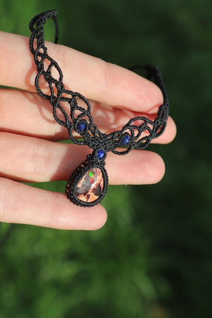 BLUEMOON Collier/Ras-de-cou OPALE du Mexique