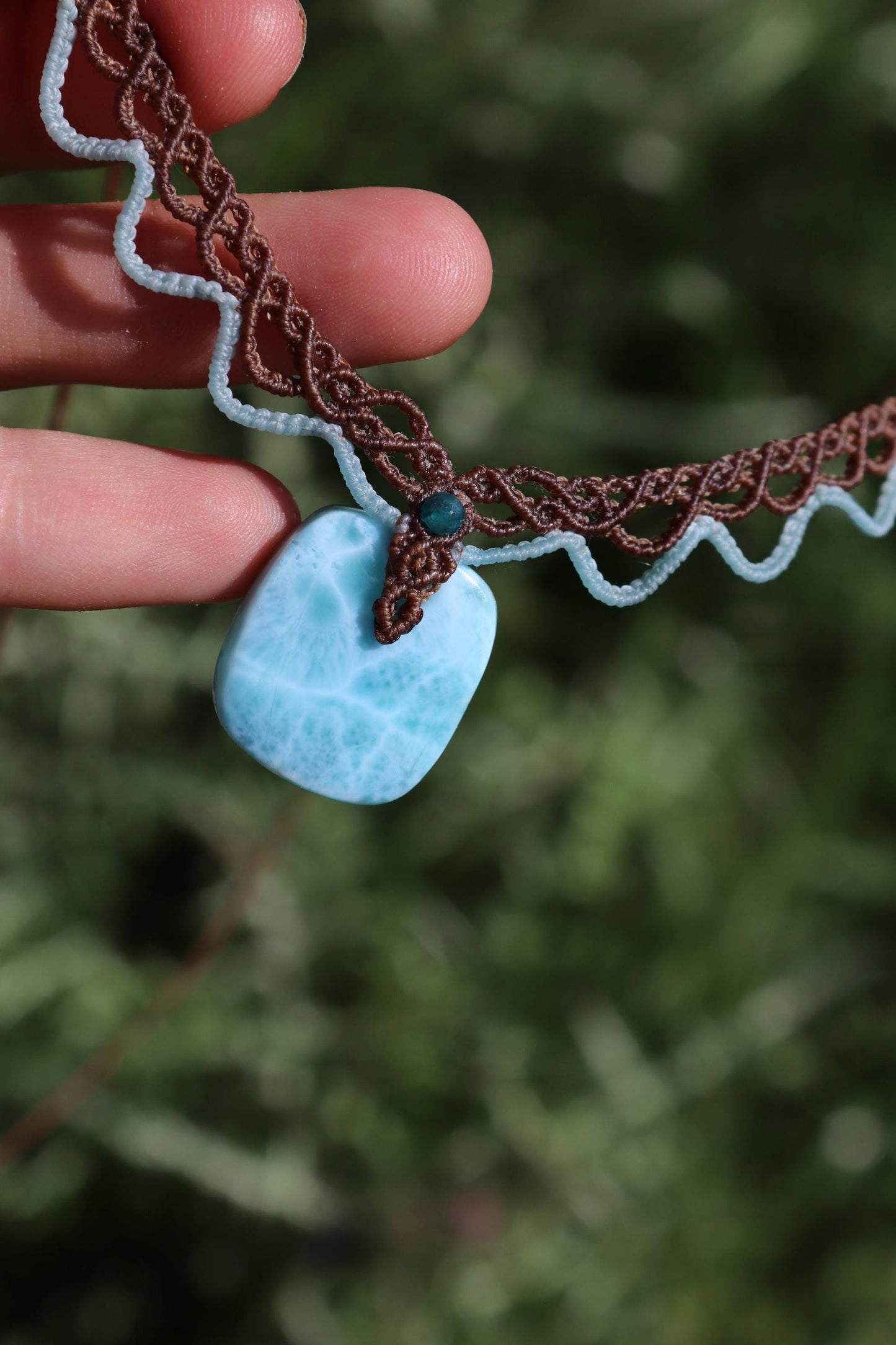 LARIMAR choker with Apatite beads