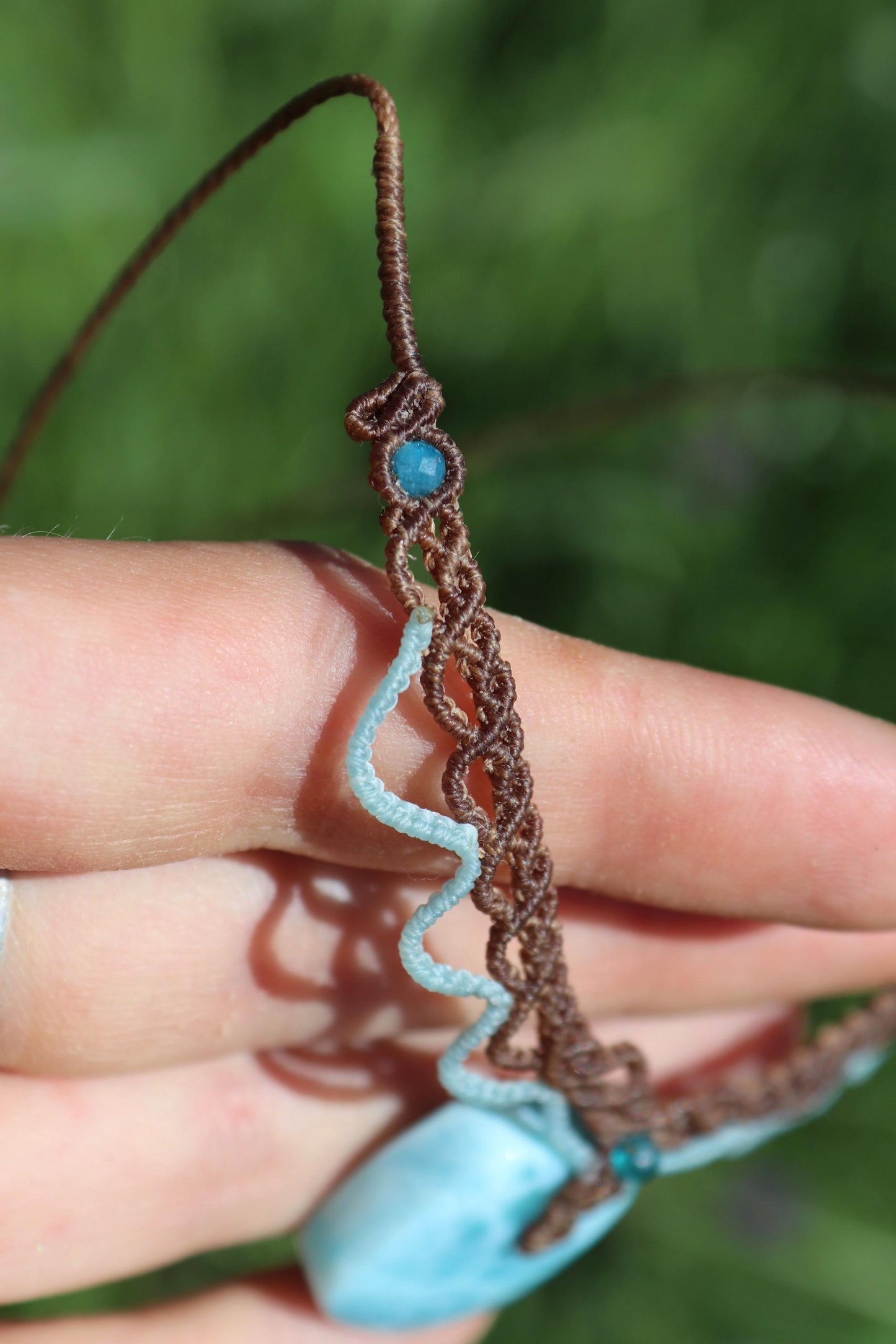 LARIMAR choker with Apatite beads