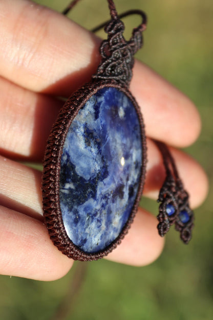Pendentif en SODALITE avec des motifs naturels époustouflants