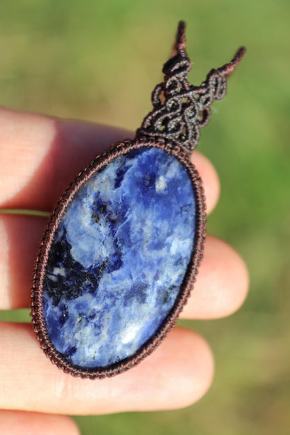 Pendentif en SODALITE avec des motifs naturels époustouflants