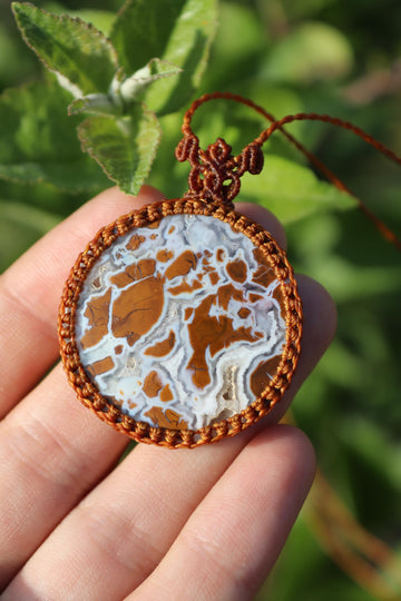 Big Indonesian cotton candy agate pendant