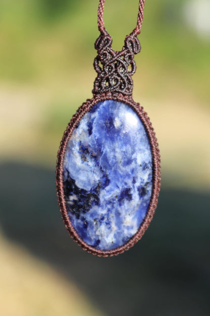 Pendentif en SODALITE avec des motifs naturels époustouflants