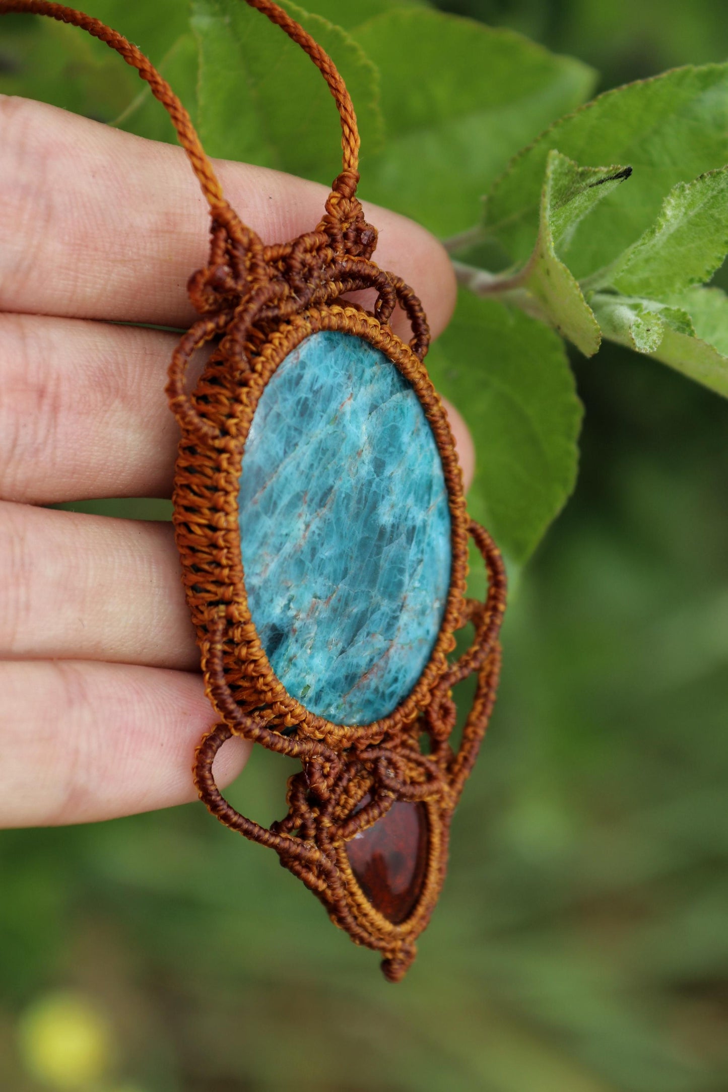 Pendentif APATITE néon et opale du Mexique