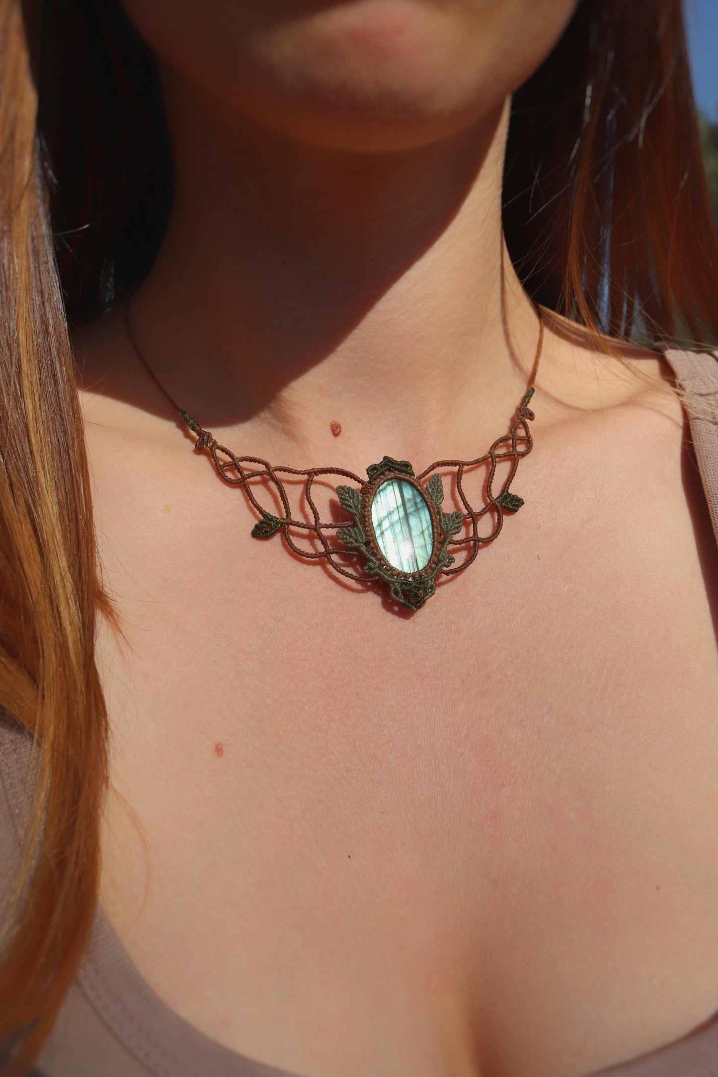 ELOWEN’S GARDEN Green LABRADORITE choker