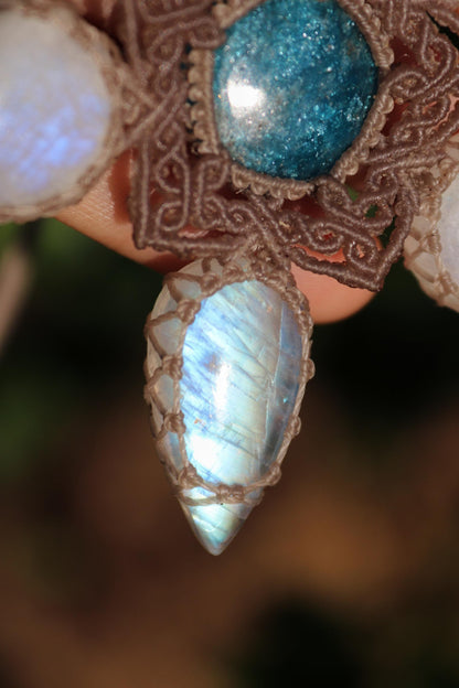 Pendentif PIERRE DE LUNE et APATITE