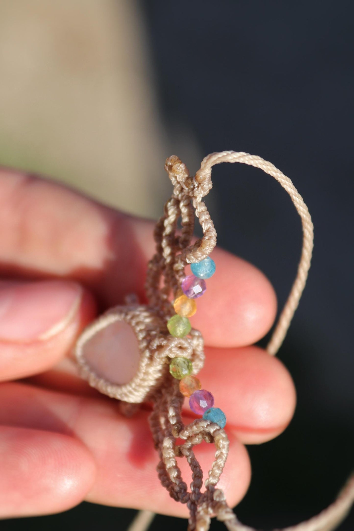 Ras du cou en PIERRE DE LUNE arc-en-ciel avec perles de pierres précieuses naturelles