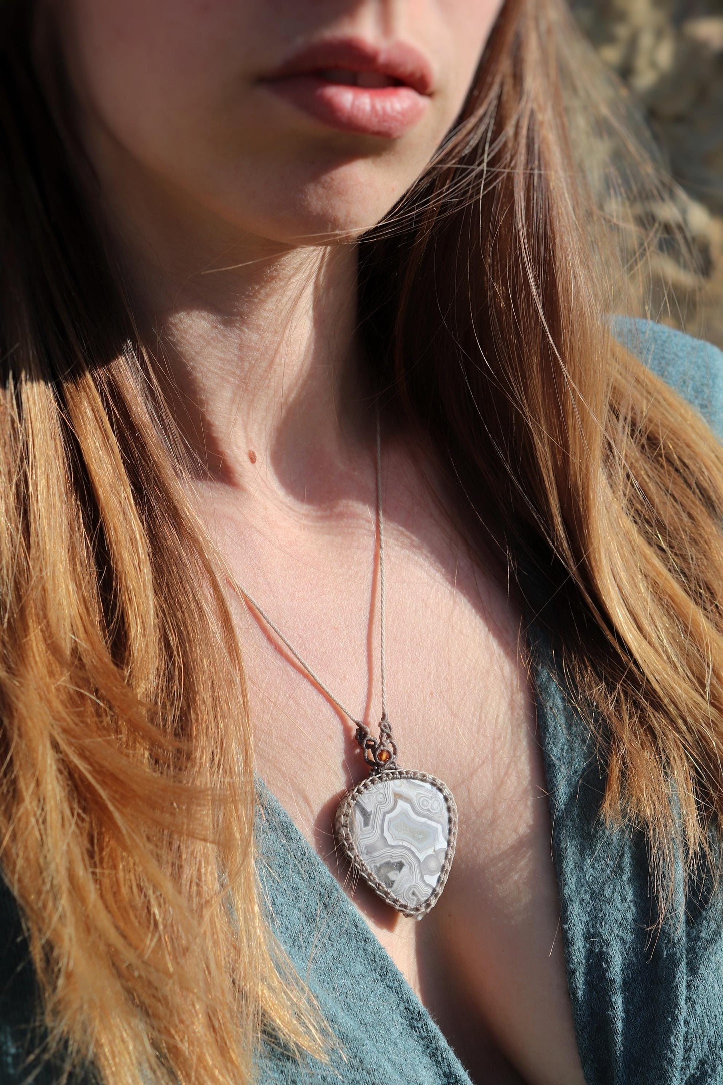 Mexican crazy LACE AGATE necklace