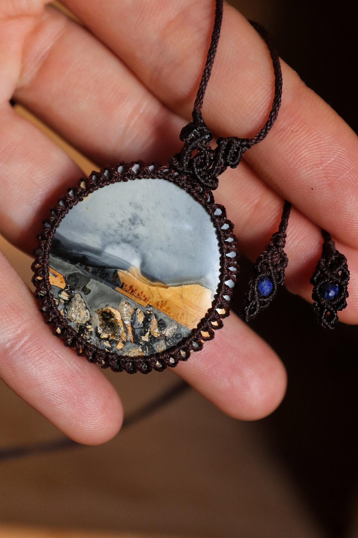 Round Landscape Maligano Jasper Necklace