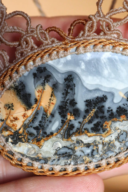 Pendentif RAINFOREST en jaspe de Maligano, grande taille, d'Indonésie