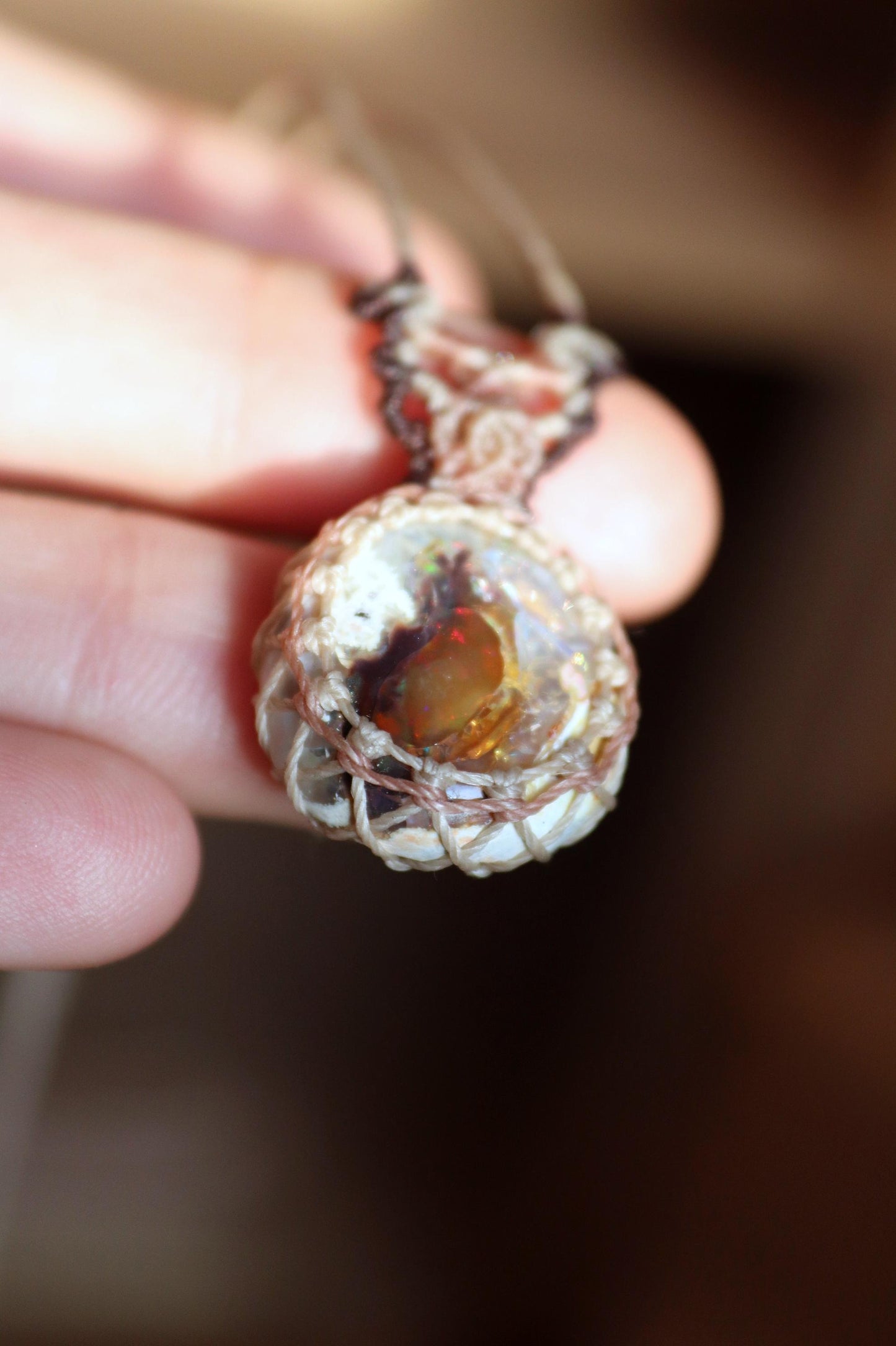 Pendentif OPALE translucide du Mexique
