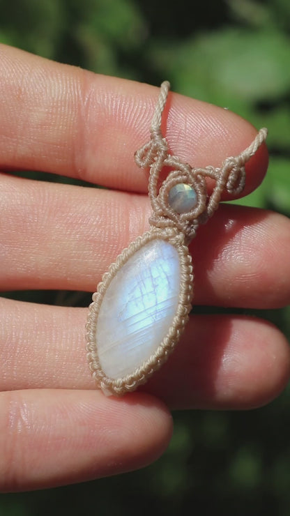 Dainty pastel blue MOONSTONE pendant