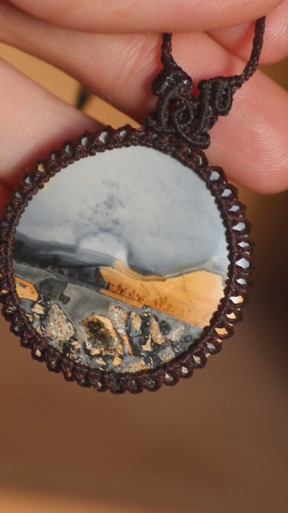 Round Landscape Maligano Jasper Necklace