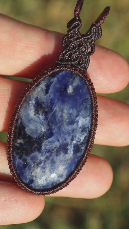 Pendentif en SODALITE avec des motifs naturels époustouflants