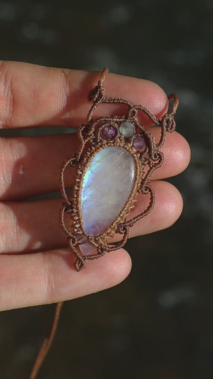 Clear baby blue moonstone pendant