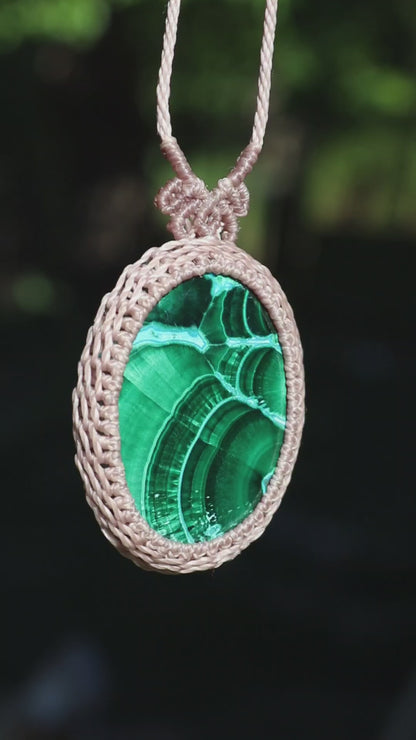 Pendentif chrysocolle MALACHITE chatoyante