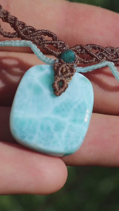 LARIMAR choker with Apatite beads