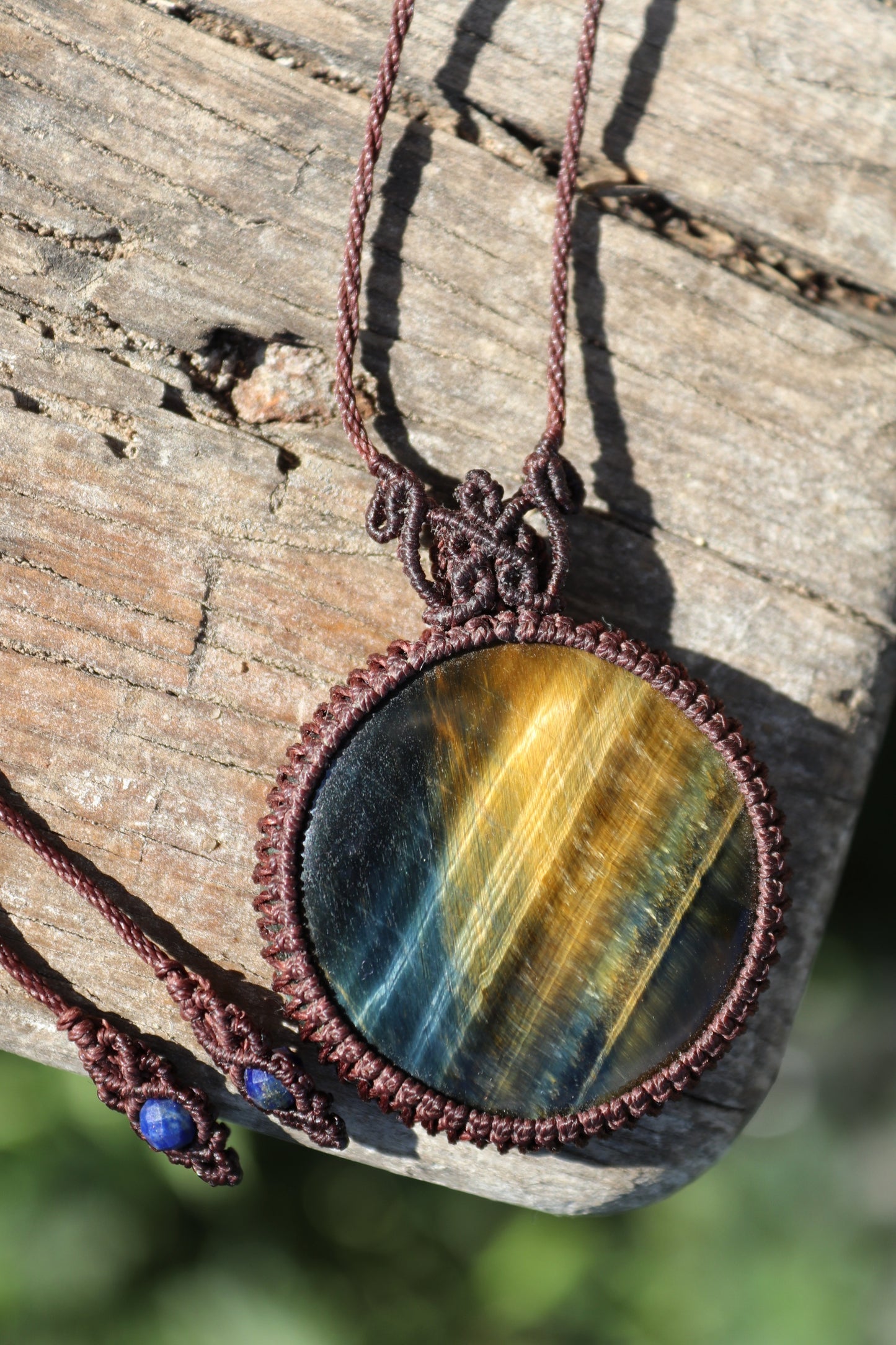 Blue Tigers eye pendant, unisex