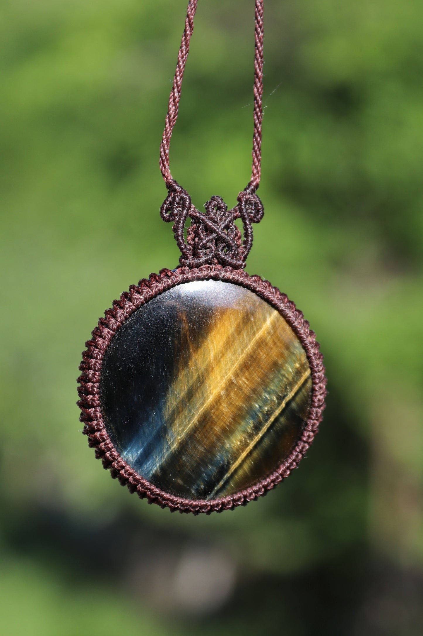 Blue Tigers eye pendant, unisex