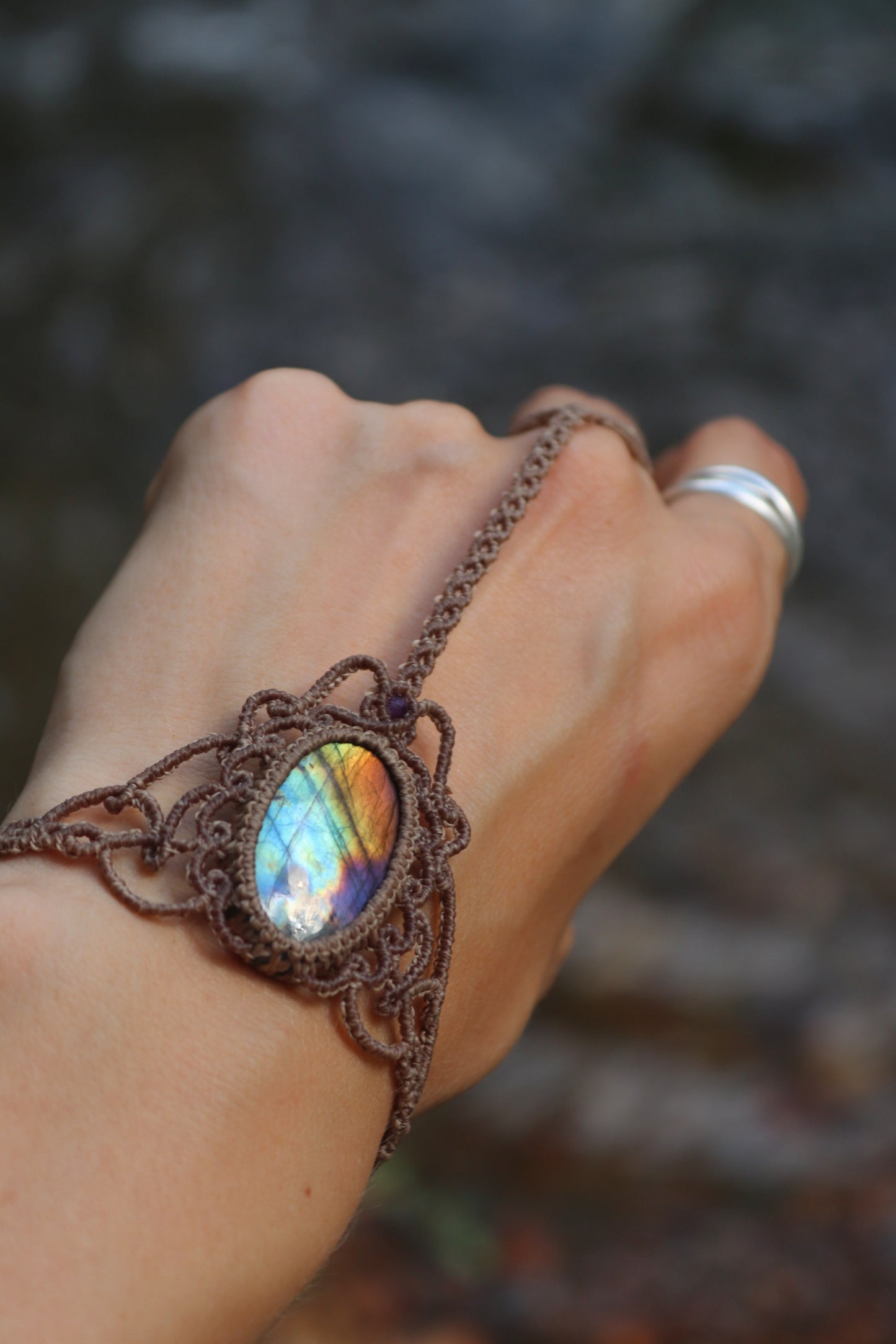 Sklavenarmband mit Regenbogen-Labradorit