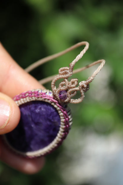 High quality deep purple Charoite pendant