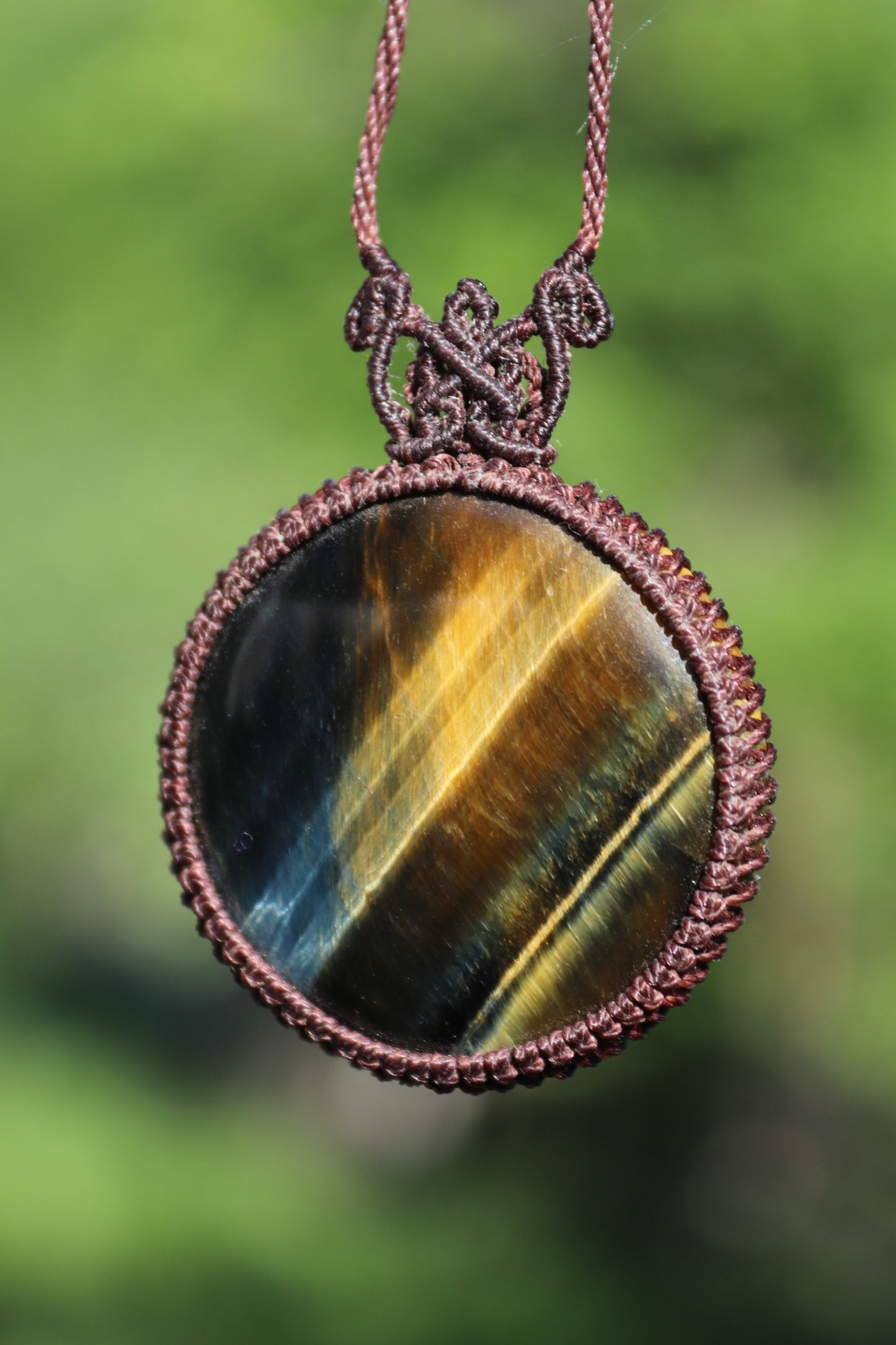 Blue Tigers eye pendant, unisex