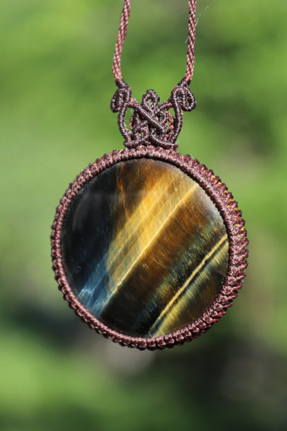 Blue Tigers eye pendant, unisex