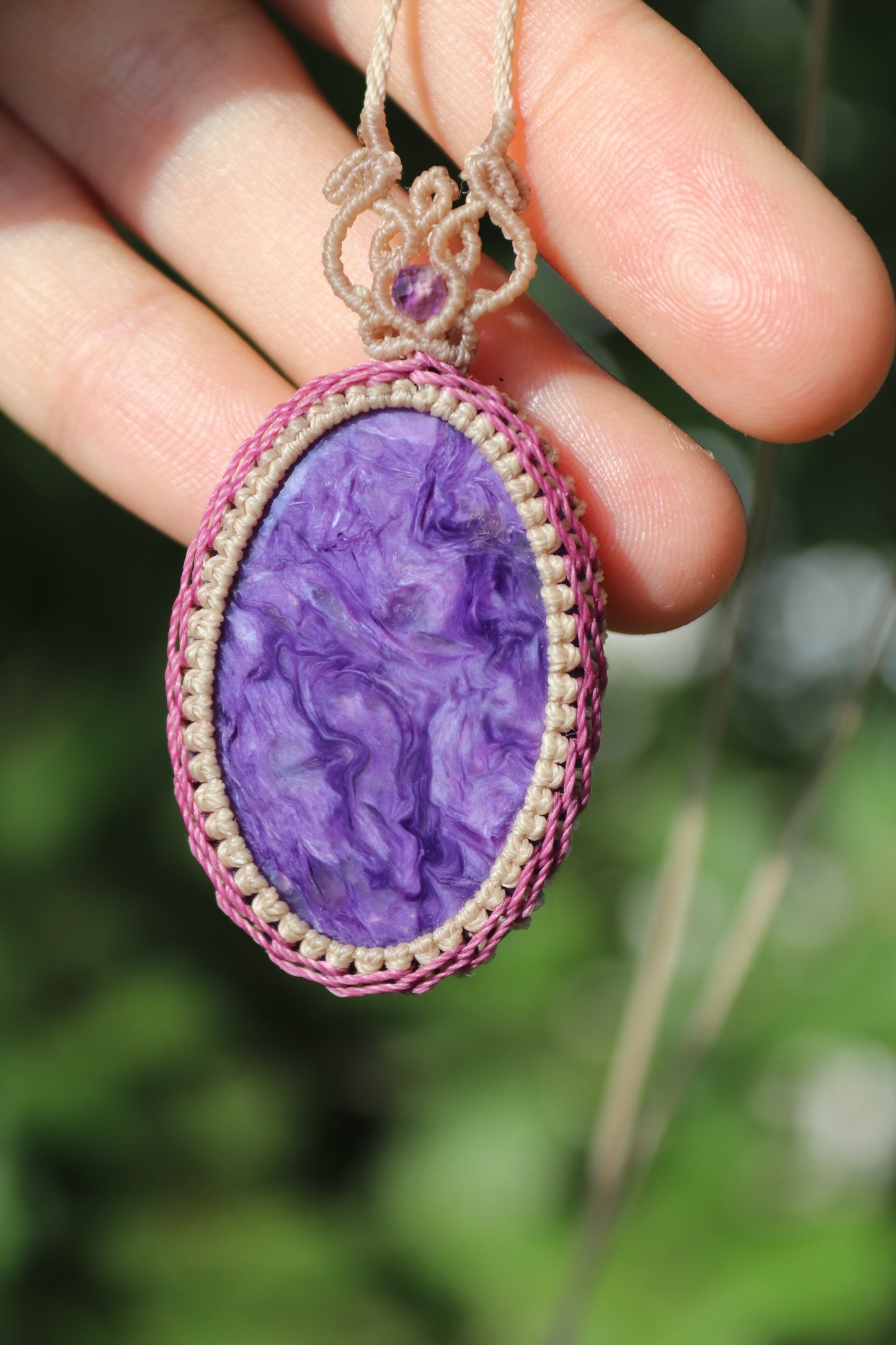 High quality deep purple Charoite pendant