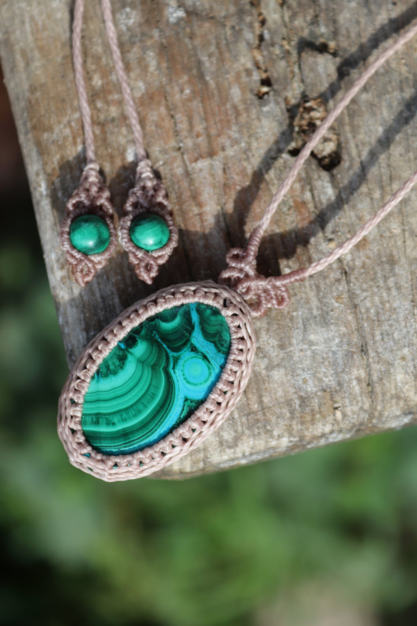 MALACHITE and blue chrysocolla pendant