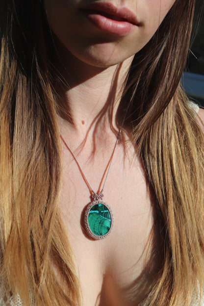 Pendentif chrysocolle MALACHITE chatoyante