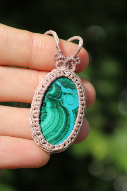 MALACHITE and blue chrysocolla pendant