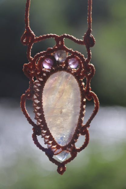 Clear baby blue moonstone pendant