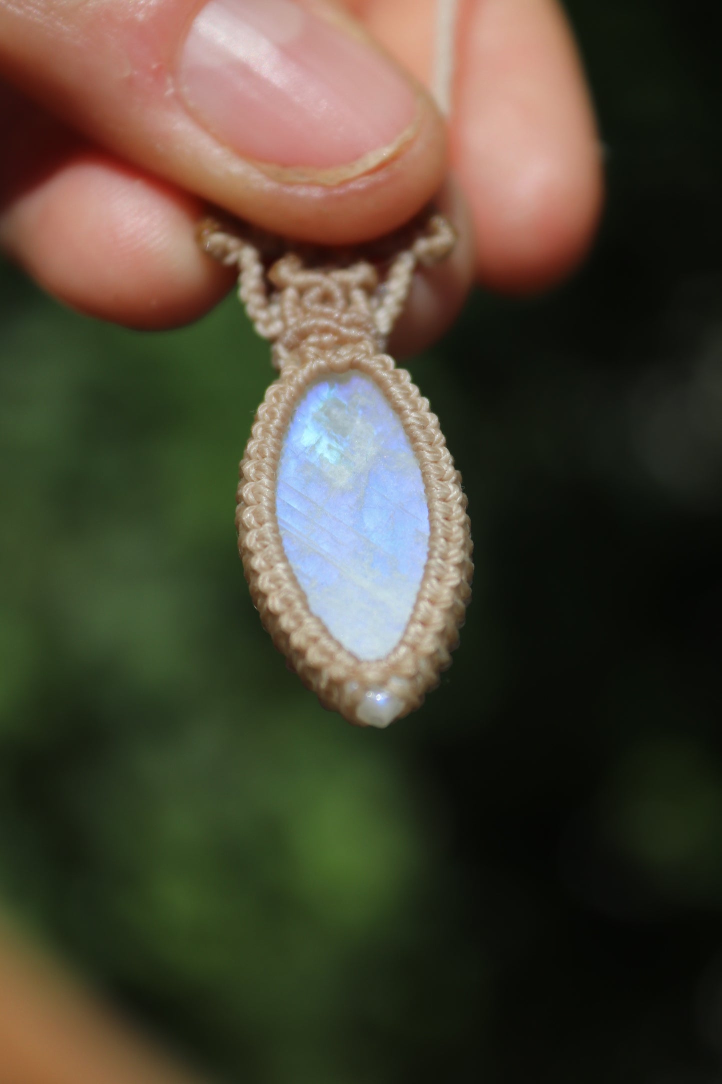 Dainty pastel blue MOONSTONE pendant