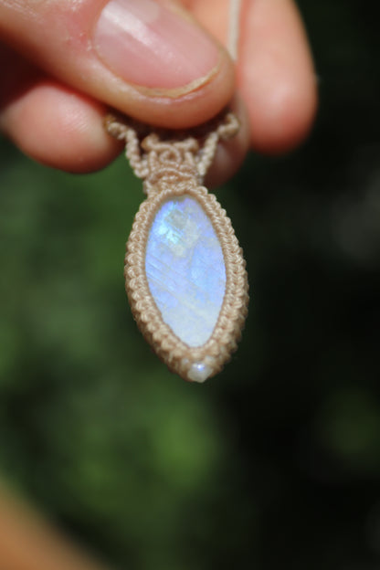 Dainty pastel blue MOONSTONE pendant
