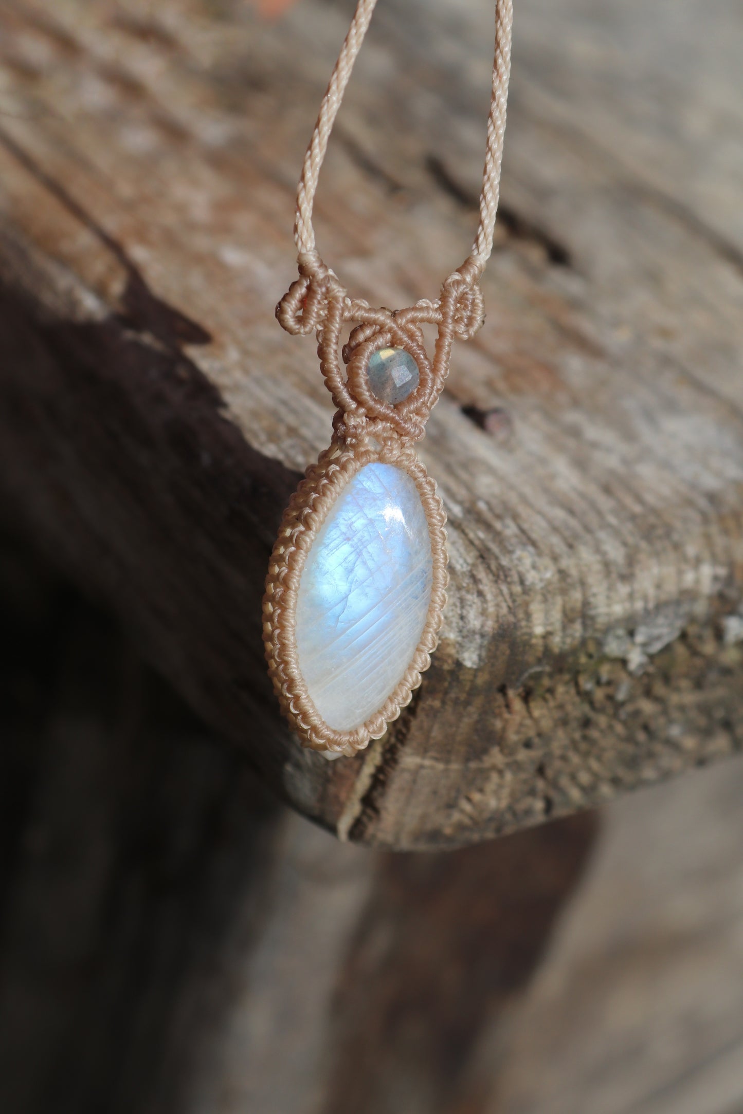 Dainty pastel blue MOONSTONE pendant