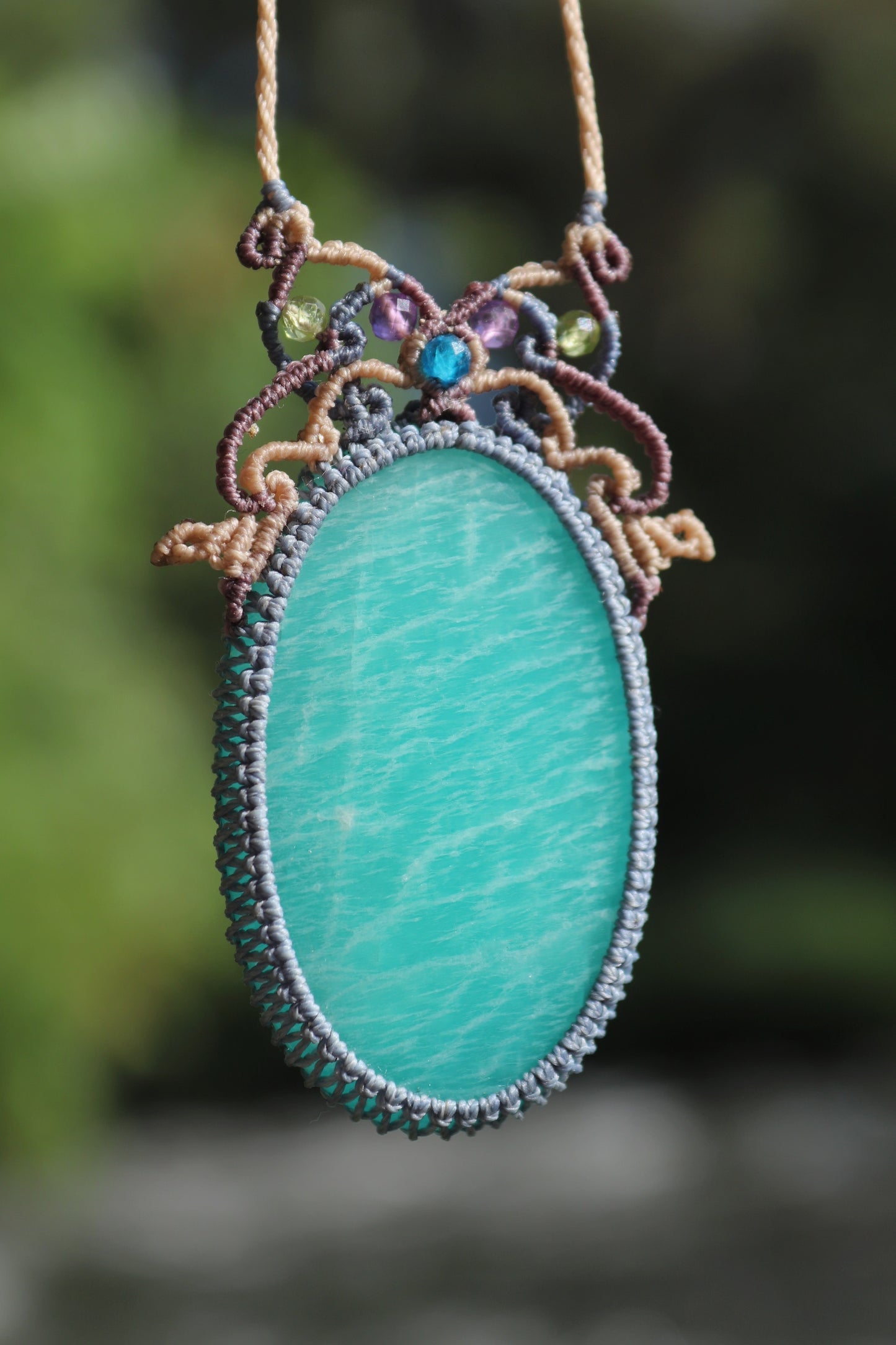 Butterfly paraiba blue AMAZONITE pendant
