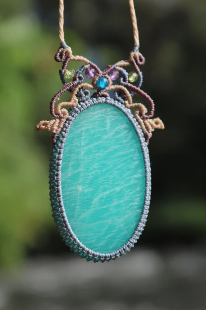 Butterfly paraiba blue AMAZONITE pendant