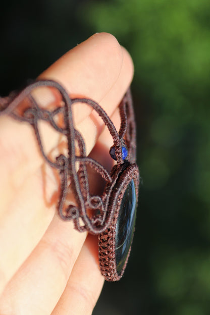 Blue Tigers eye choker with lapis lazuli beads