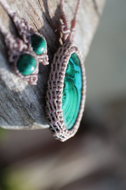 MALACHITE and blue chrysocolla pendant